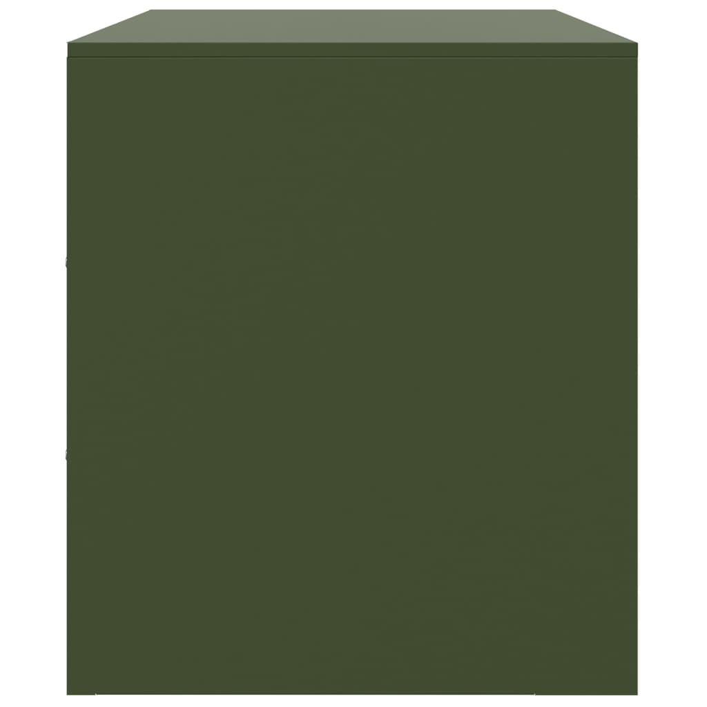 Meubles TV 2 pcs vert olive 67x39x44 cm acier