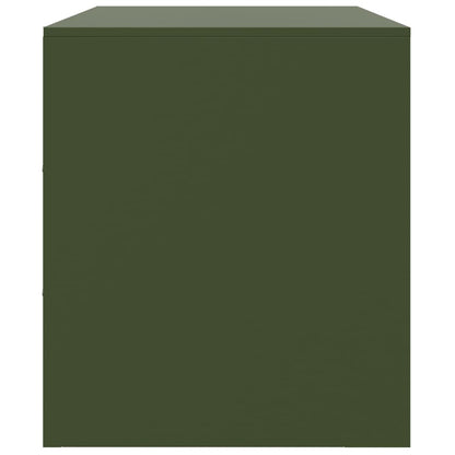 Meubles TV 2 pcs vert olive 67x39x44 cm acier