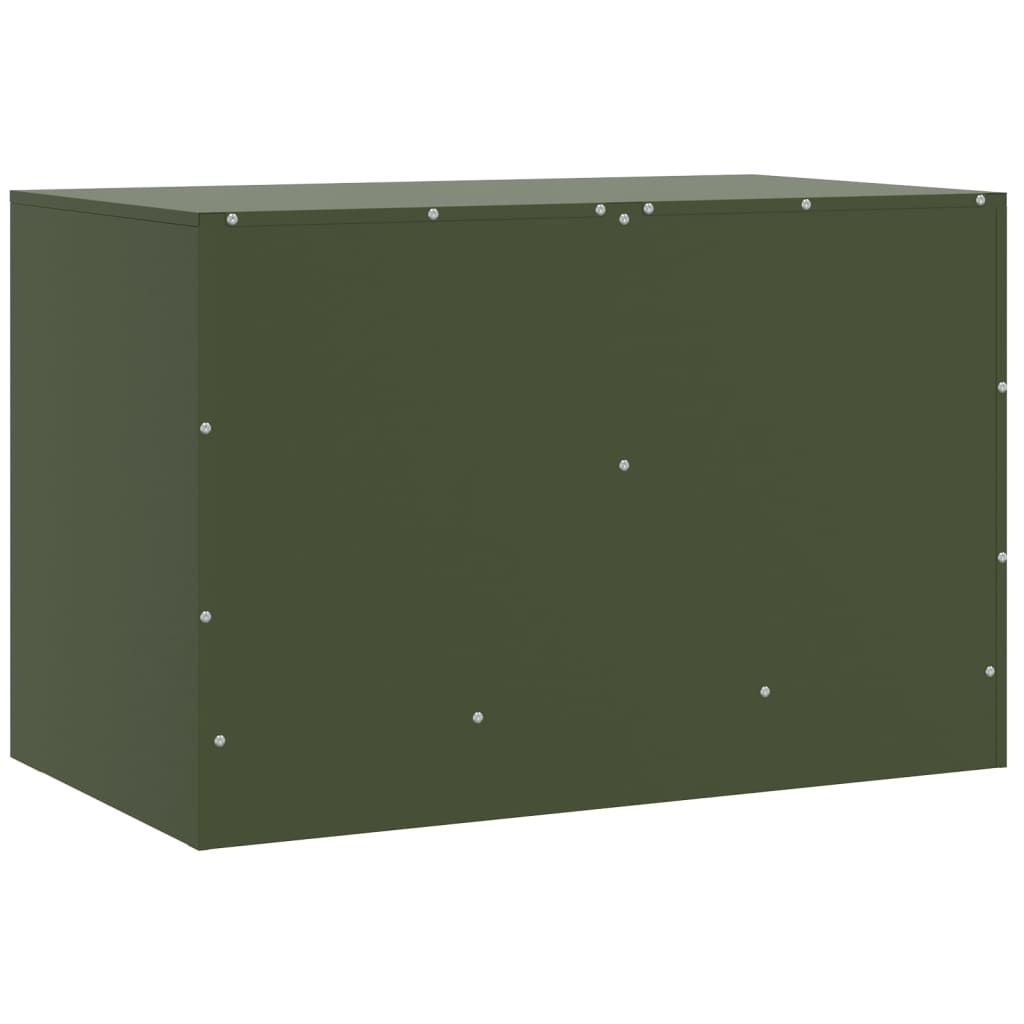 Meubles TV 2 pcs vert olive 67x39x44 cm acier