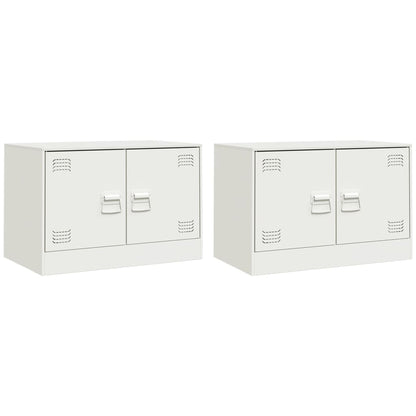 Meubles TV 2 pcs blanc 67x39x44 cm acier