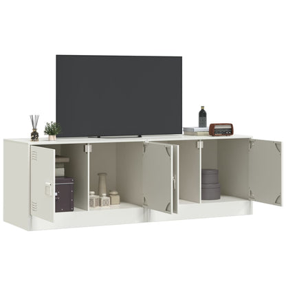 Meubles TV 2 pcs blanc 67x39x44 cm acier