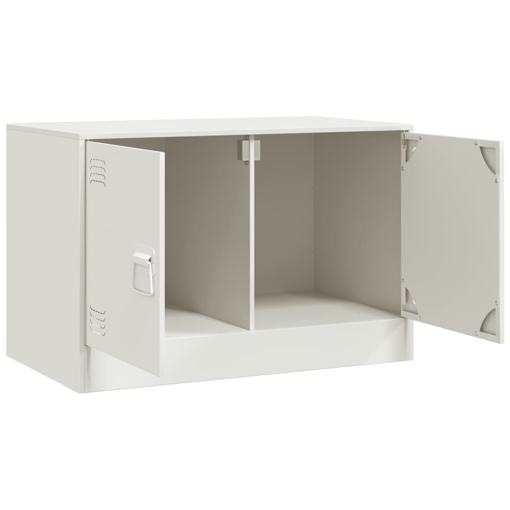 Meubles TV 2 pcs blanc 67x39x44 cm acier