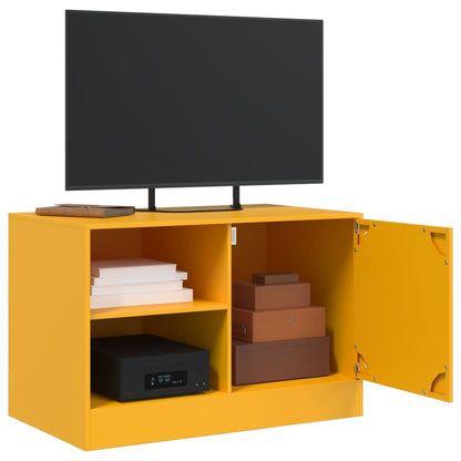 Meubles TV 2 pcs jaune moutarde 67x39x44 cm acier