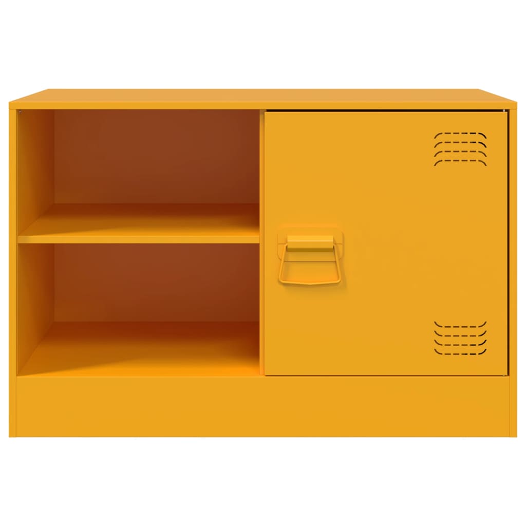 Meubles TV 2 pcs jaune moutarde 67x39x44 cm acier