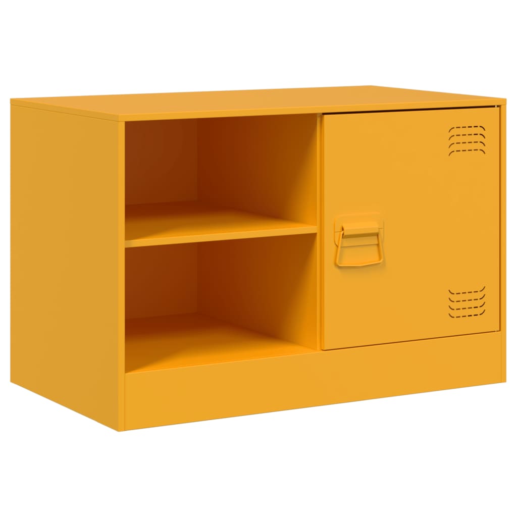 Meubles TV 2 pcs jaune moutarde 67x39x44 cm acier