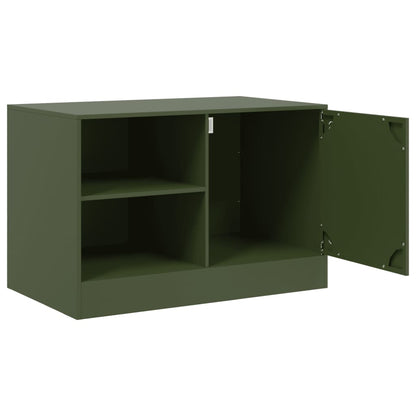 Meubles TV 2 pcs vert olive 67x39x44 cm acier