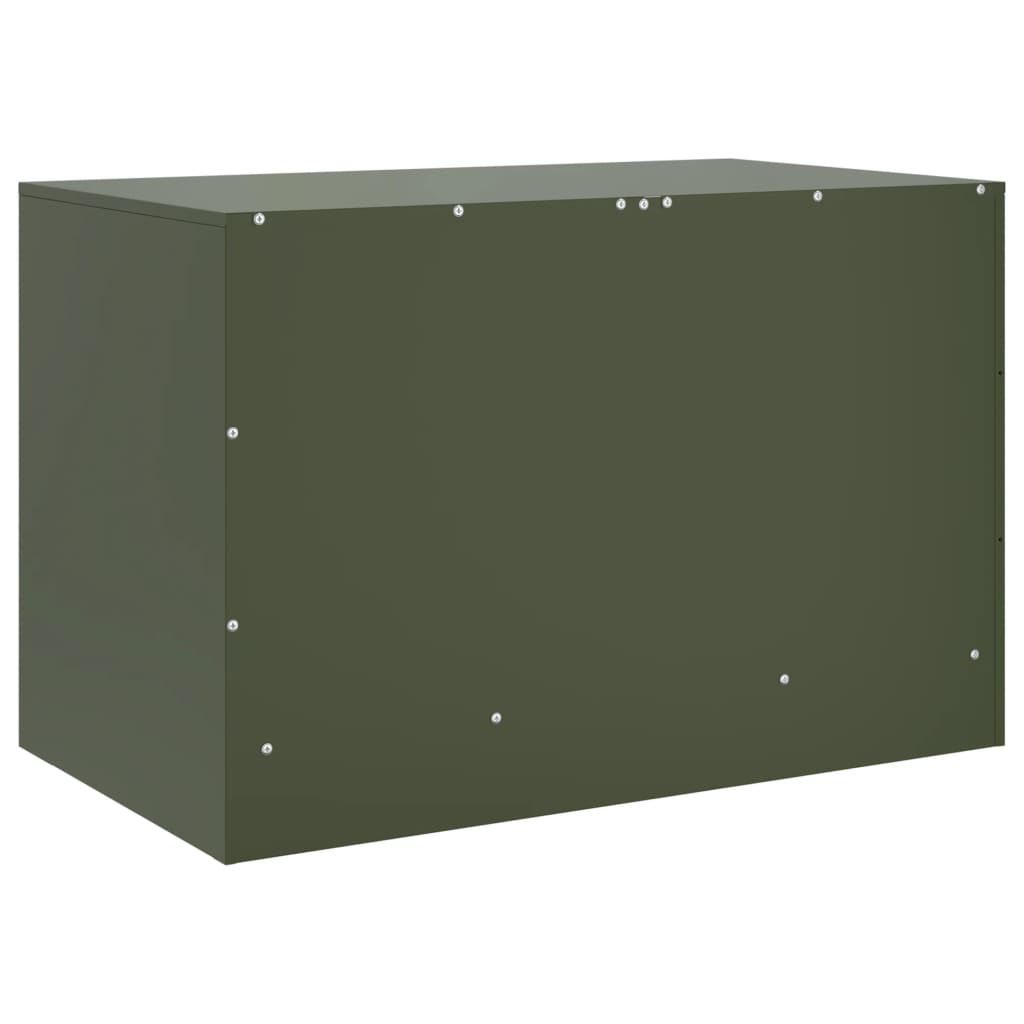 Meubles TV 2 pcs vert olive 67x39x44 cm acier