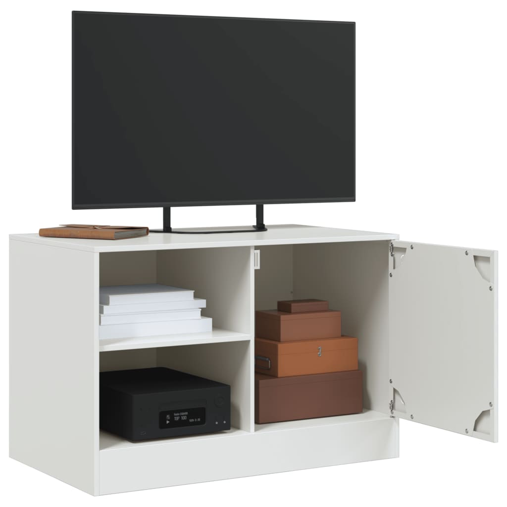 Meubles TV 2 pcs blanc 67x39x44 cm acier