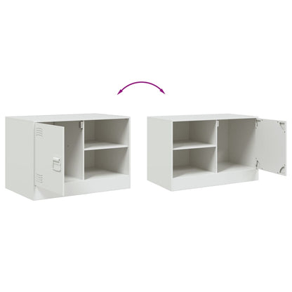 Meubles TV 2 pcs blanc 67x39x44 cm acier