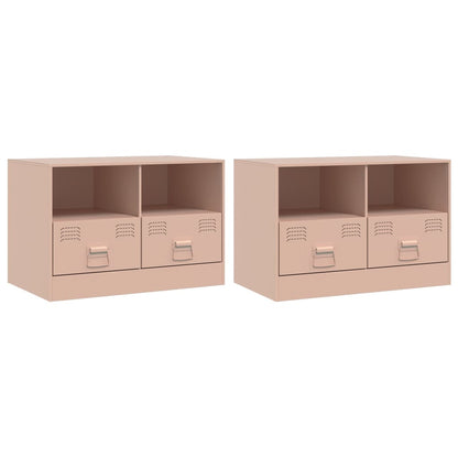 Meubles TV 2 pcs rose 67x39x44 cm acier