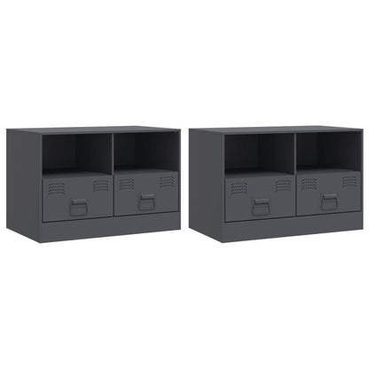 Meubles TV 2 pcs anthracite 67x39x44 cm acier