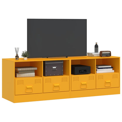 Meubles TV 2 pcs jaune moutarde 67x39x44 cm acier