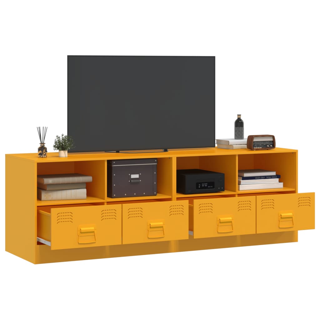 Meubles TV 2 pcs jaune moutarde 67x39x44 cm acier