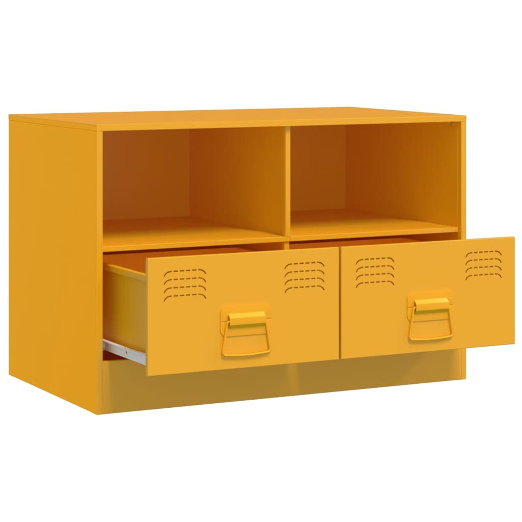 Meubles TV 2 pcs jaune moutarde 67x39x44 cm acier