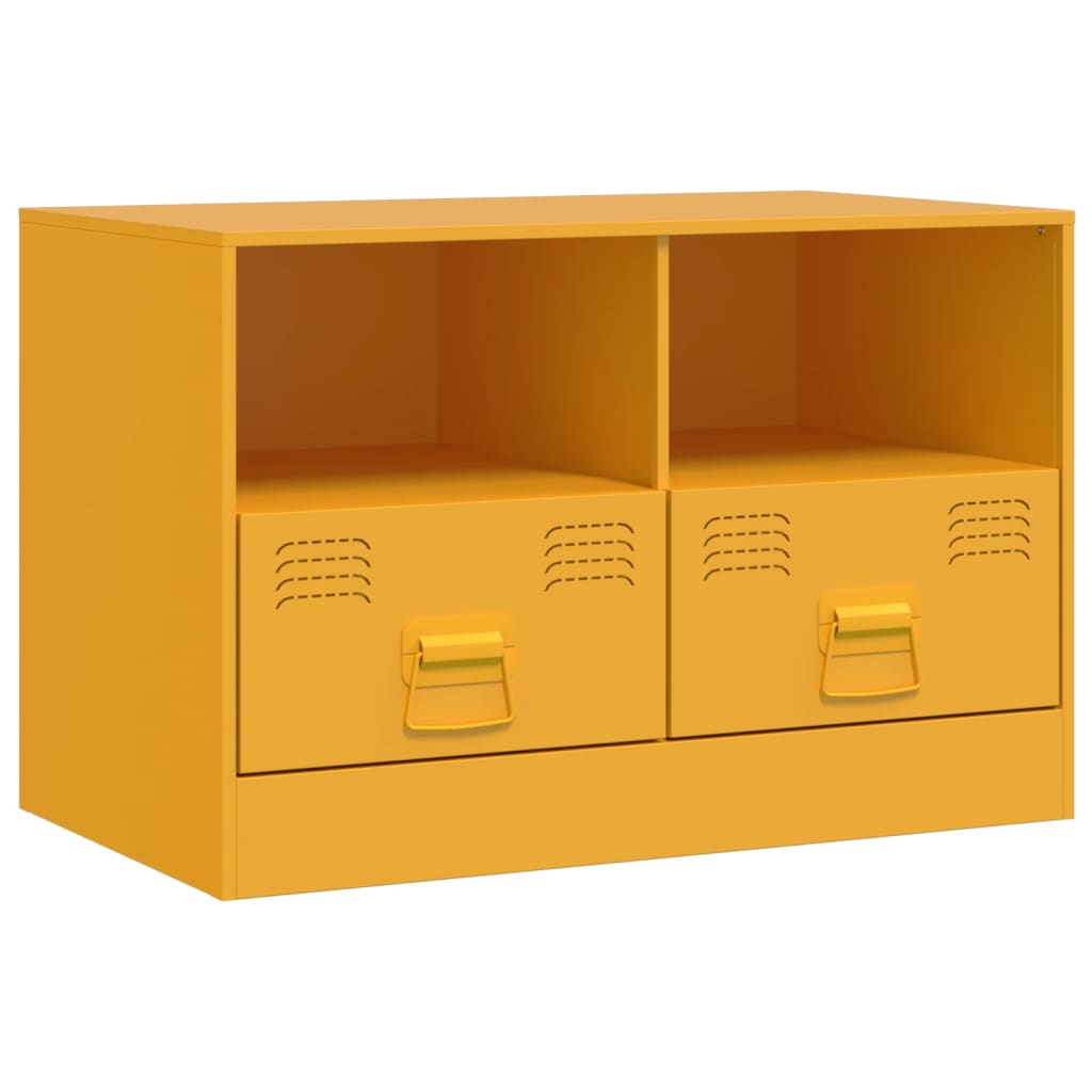 Meubles TV 2 pcs jaune moutarde 67x39x44 cm acier