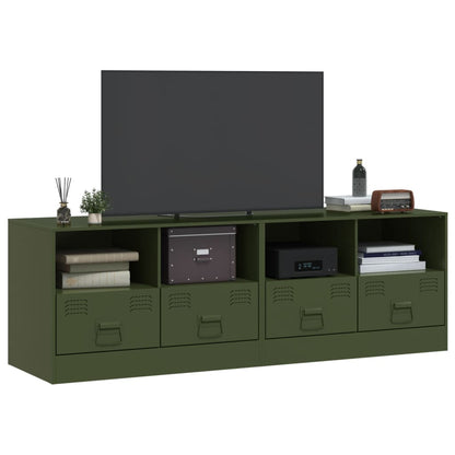 Meubles TV 2 pcs vert olive 67x39x44 cm acier