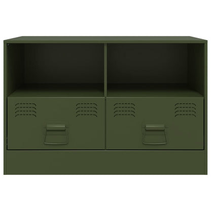 Meubles TV 2 pcs vert olive 67x39x44 cm acier