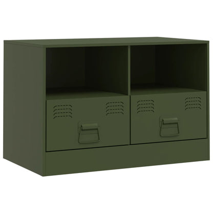 Meubles TV 2 pcs vert olive 67x39x44 cm acier