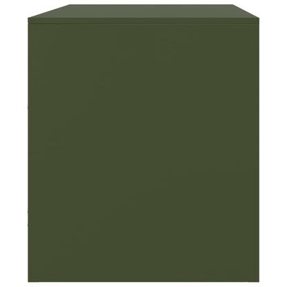 Meubles TV 2 pcs vert olive 67x39x44 cm acier