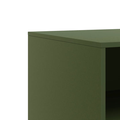 Meubles TV 2 pcs vert olive 67x39x44 cm acier