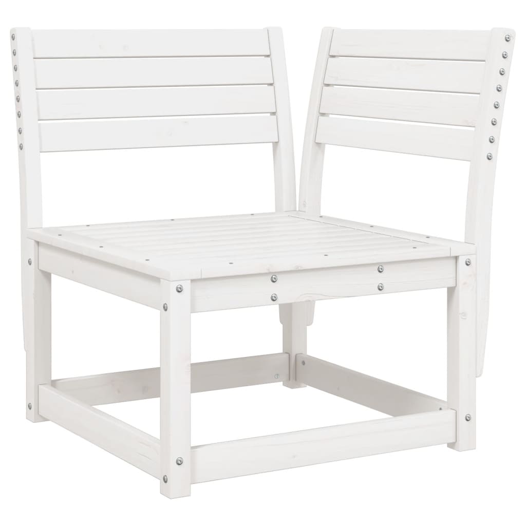 Canapé d'angle de jardin blanc 73x73x78cm bois pin massif