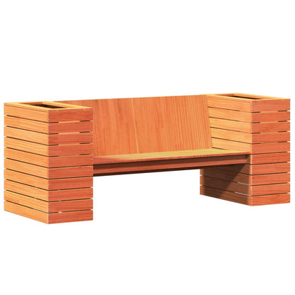 Banc avec jardinières cire marron 167,5x60x65cm bois massif pin