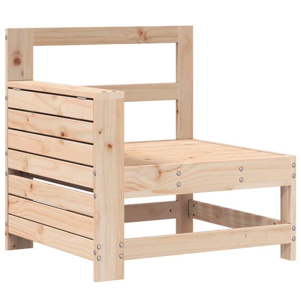 Canapé de jardin accoudoir avec table d'appoint bois massif pin