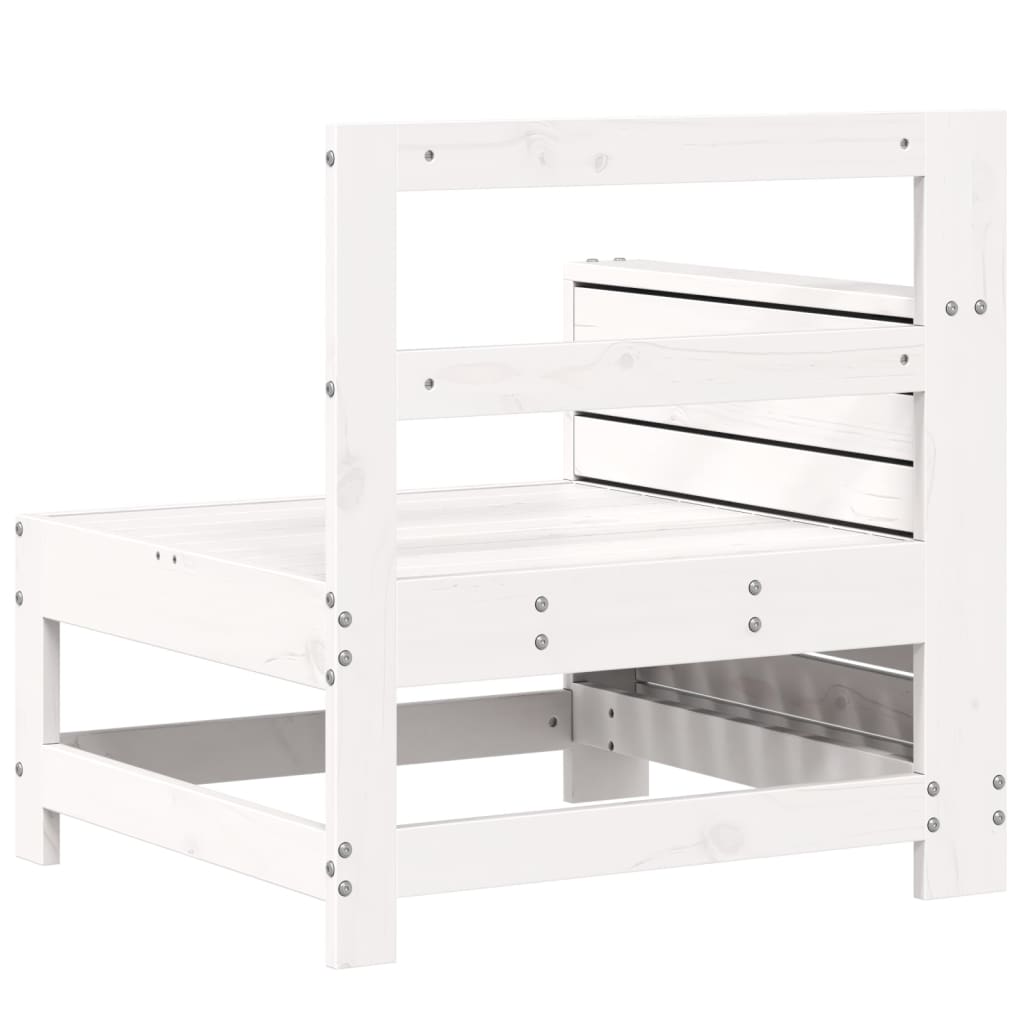 Canapé de jardin accoudoir blanc 69x62x70,5 cm bois pin massif