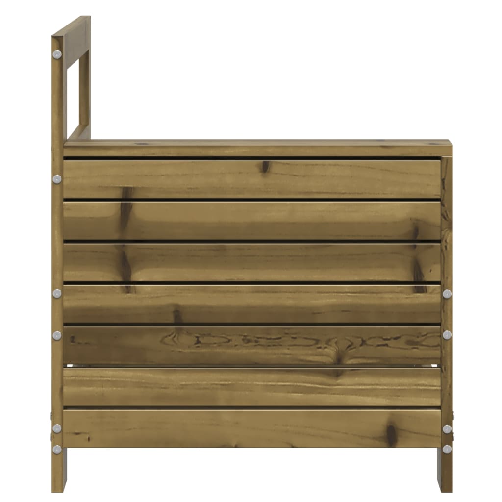 Canapé de jardin accoudoir 69x62x70,5 cm bois de pin imprégné