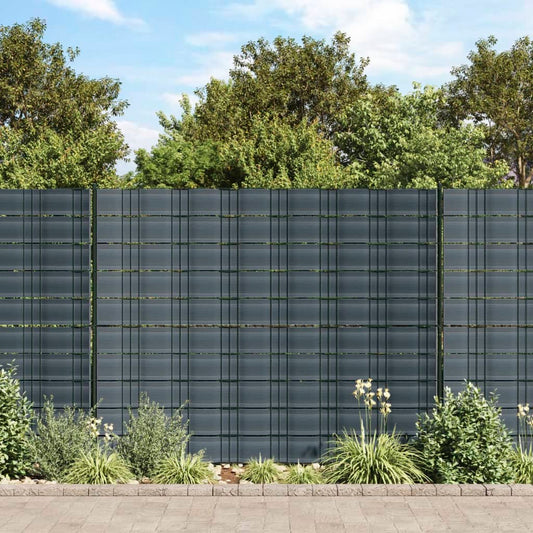 Garden privacy screens 10 pcs black 252.5x19 cm PVC