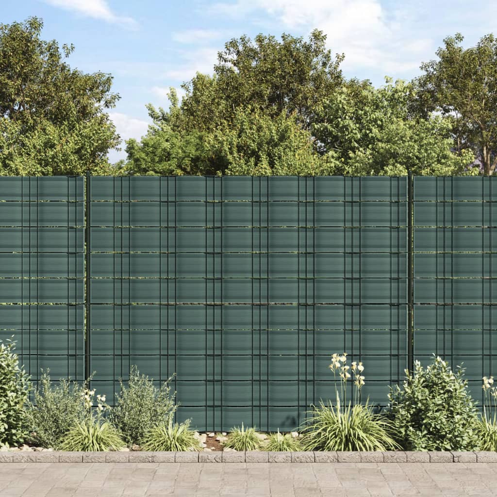 Garden privacy screens 10 pcs green 252.5x19 cm PVC