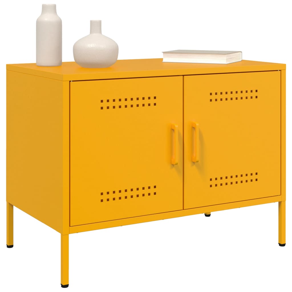 Meubles TV 2 pcs jaune moutarde 68x39x50,5 cm acier