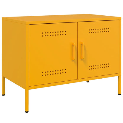 Meubles TV 2 pcs jaune moutarde 68x39x50,5 cm acier