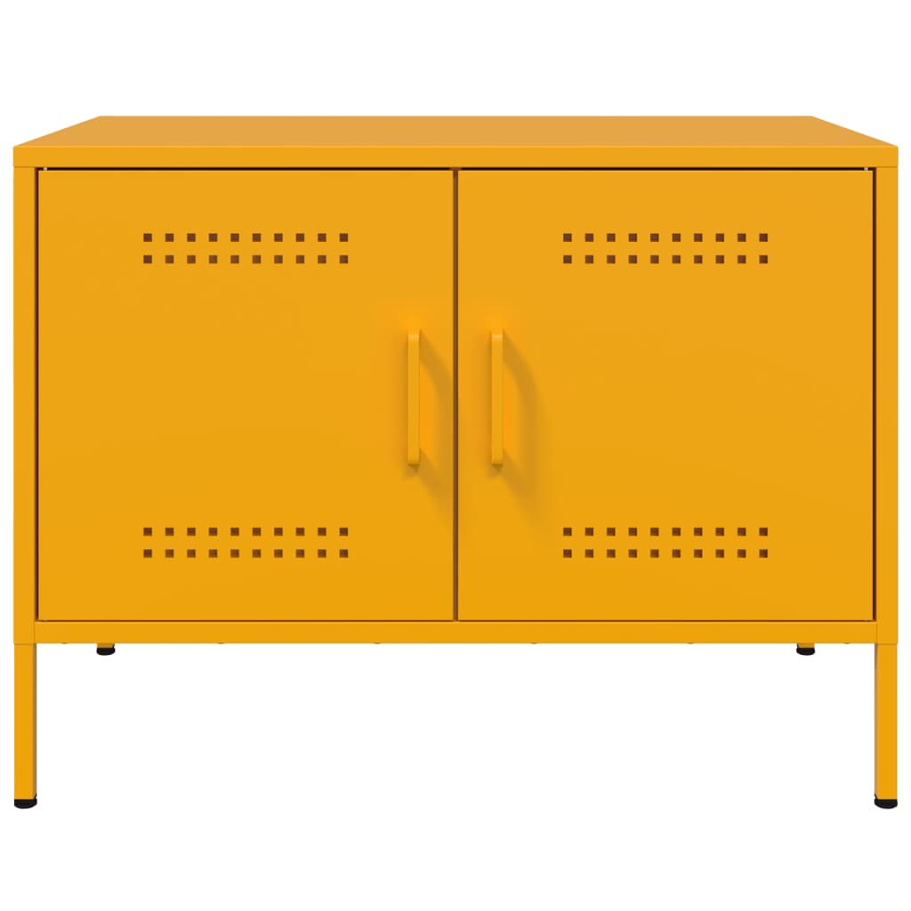 Meubles TV 2 pcs jaune moutarde 68x39x50,5 cm acier