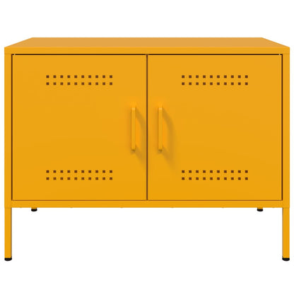 Meubles TV 2 pcs jaune moutarde 68x39x50,5 cm acier