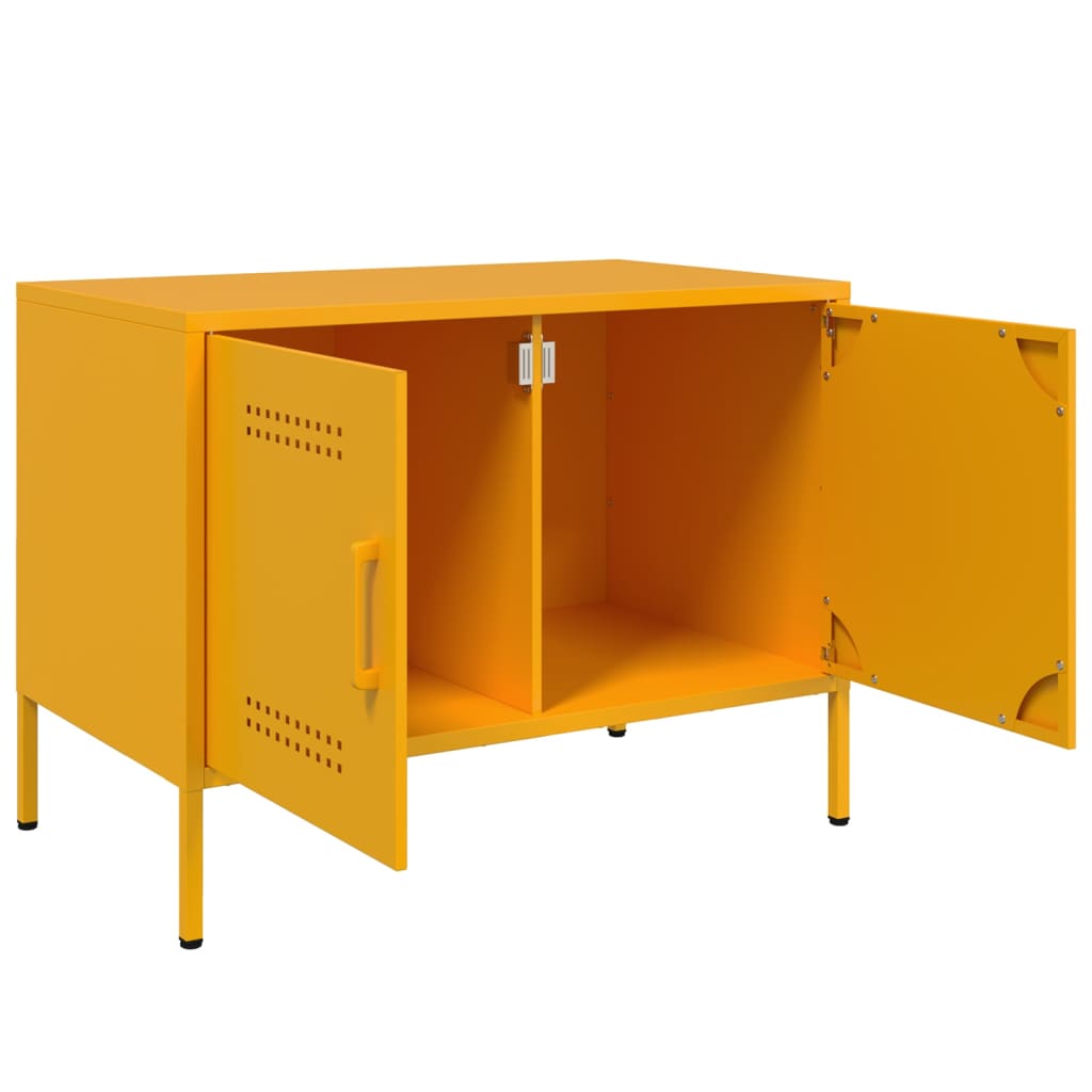 Meubles TV 2 pcs jaune moutarde 68x39x50,5 cm acier