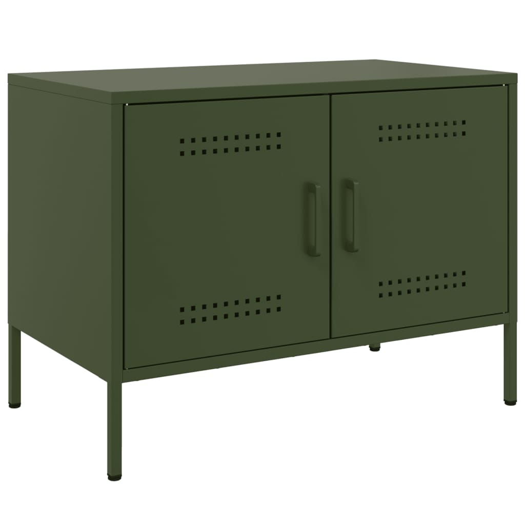 Meubles TV 2 pcs vert olive 68x39x50,5 cm acier