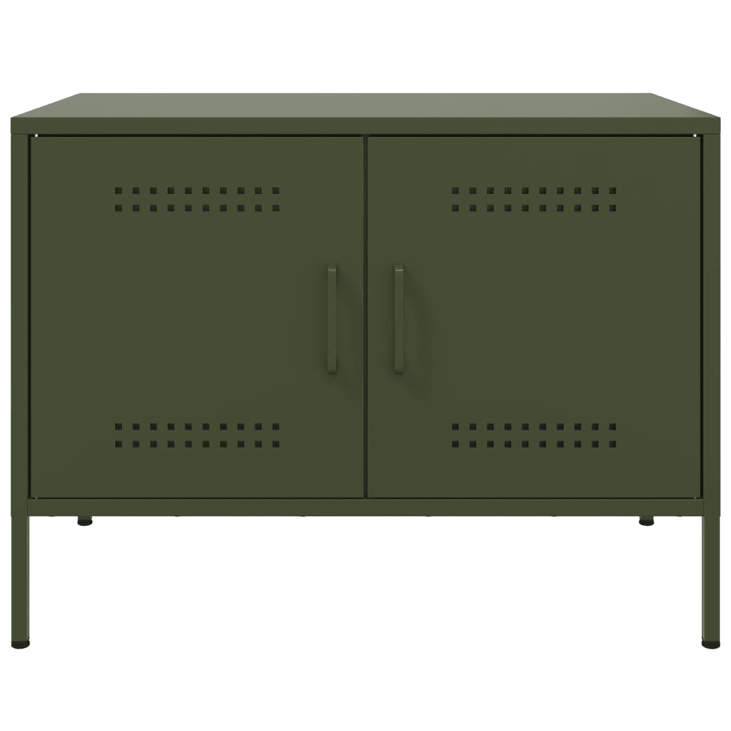 Meubles TV 2 pcs vert olive 68x39x50,5 cm acier