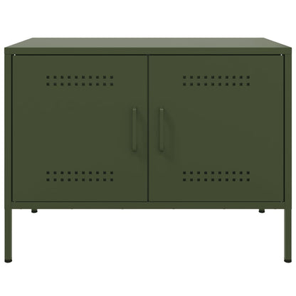 Meubles TV 2 pcs vert olive 68x39x50,5 cm acier