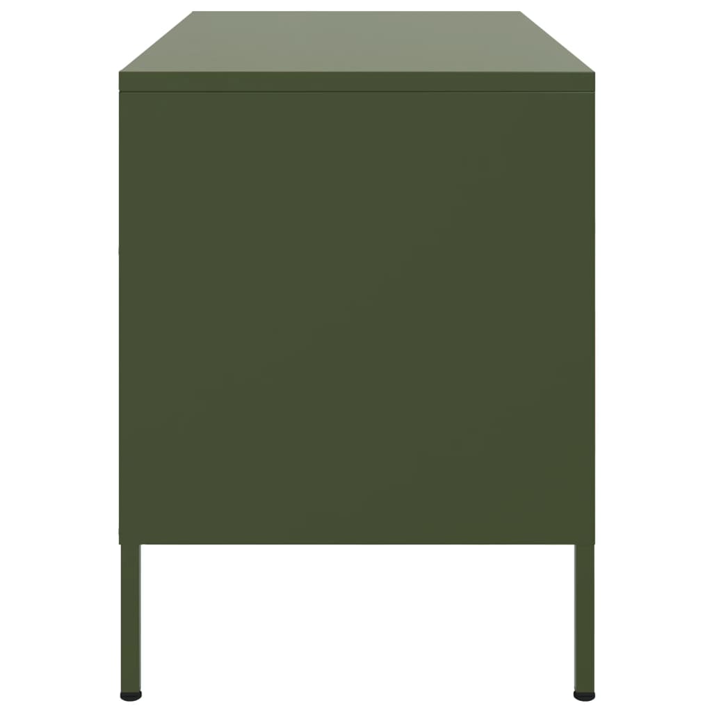 Meubles TV 2 pcs vert olive 68x39x50,5 cm acier