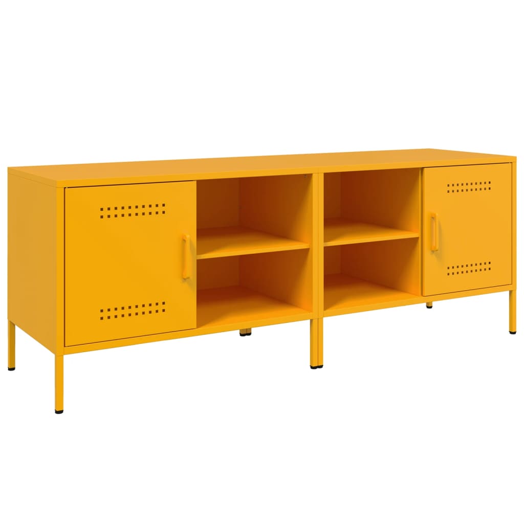 Meubles TV 2 pcs jaune moutarde 68x39x50,5 cm acier