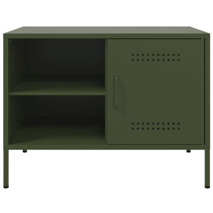 Meubles TV 2 pcs vert olive 68x39x50,5 cm acier