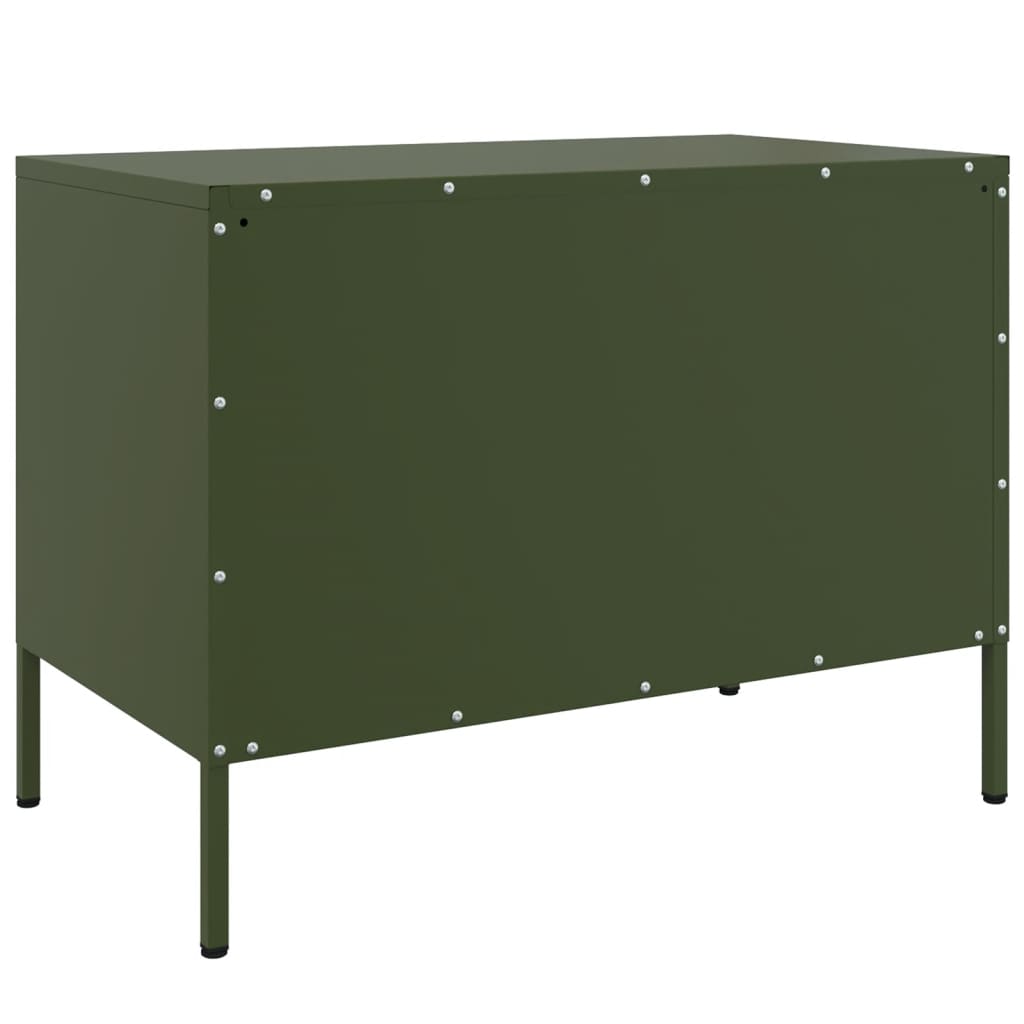 Meubles TV 2 pcs vert olive 68x39x50,5 cm acier