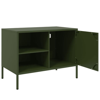 Meubles TV 2 pcs vert olive 68x39x50,5 cm acier