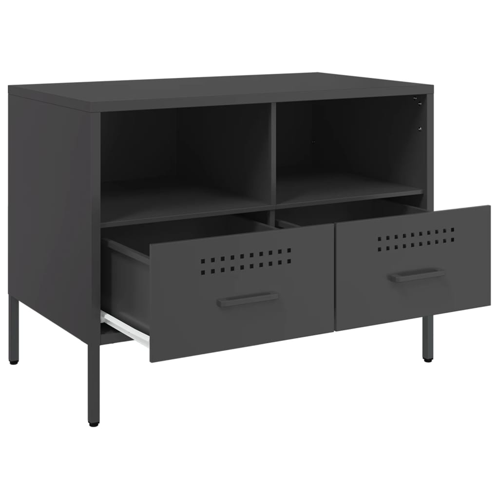 Meubles TV 2 pcs noir 68x39x50,5 cm acier