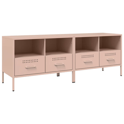 Meubles TV 2 pcs rose 68x39x50,5 cm acier