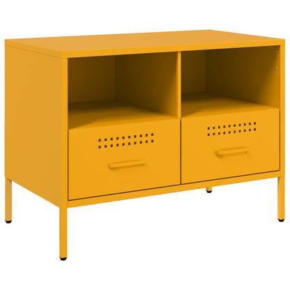 Meubles TV 2 pcs jaune moutarde 68x39x50,5 cm acier