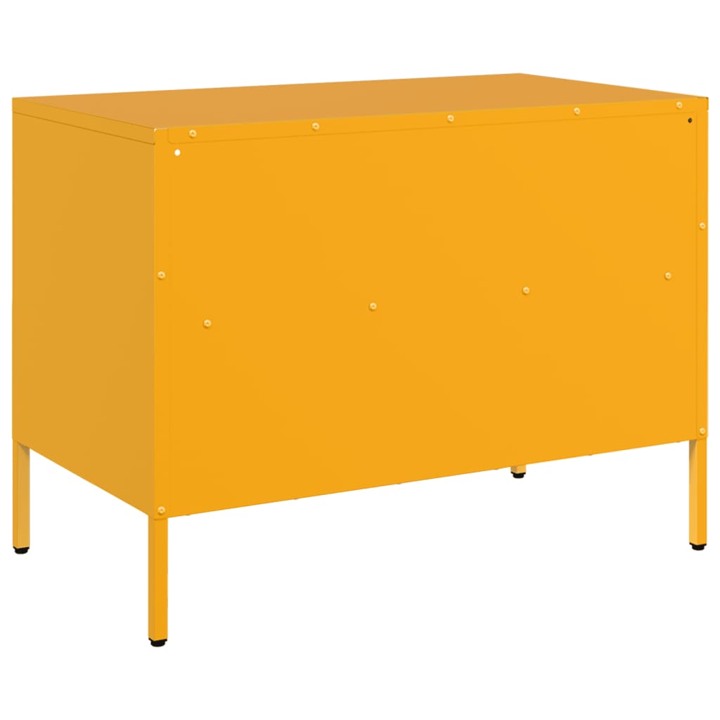 Meubles TV 2 pcs jaune moutarde 68x39x50,5 cm acier