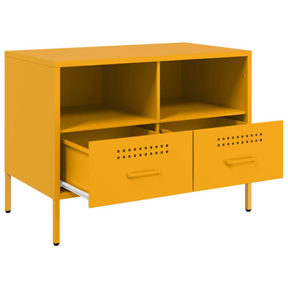 Meubles TV 2 pcs jaune moutarde 68x39x50,5 cm acier