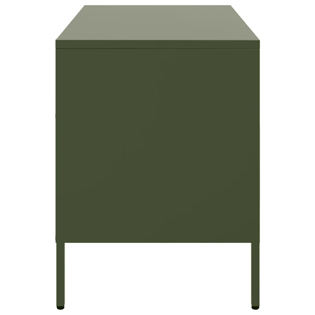 Meubles TV 2 pcs vert olive 68x39x50,5 cm acier